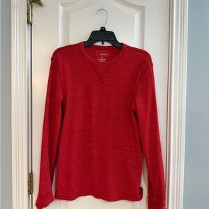 Sonoma Vibrant Red Textured Crewneck Top